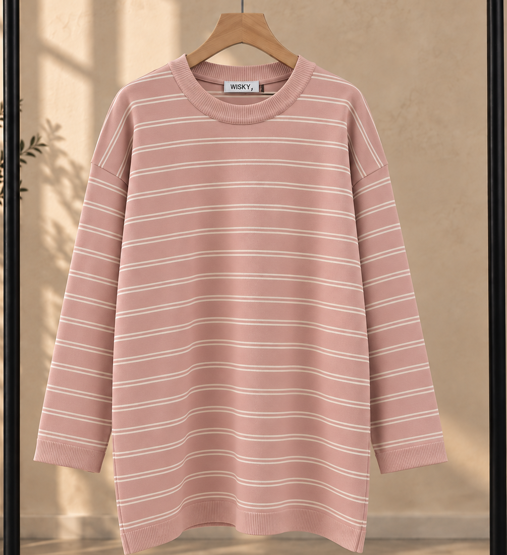 Longline Stripe Knit Top