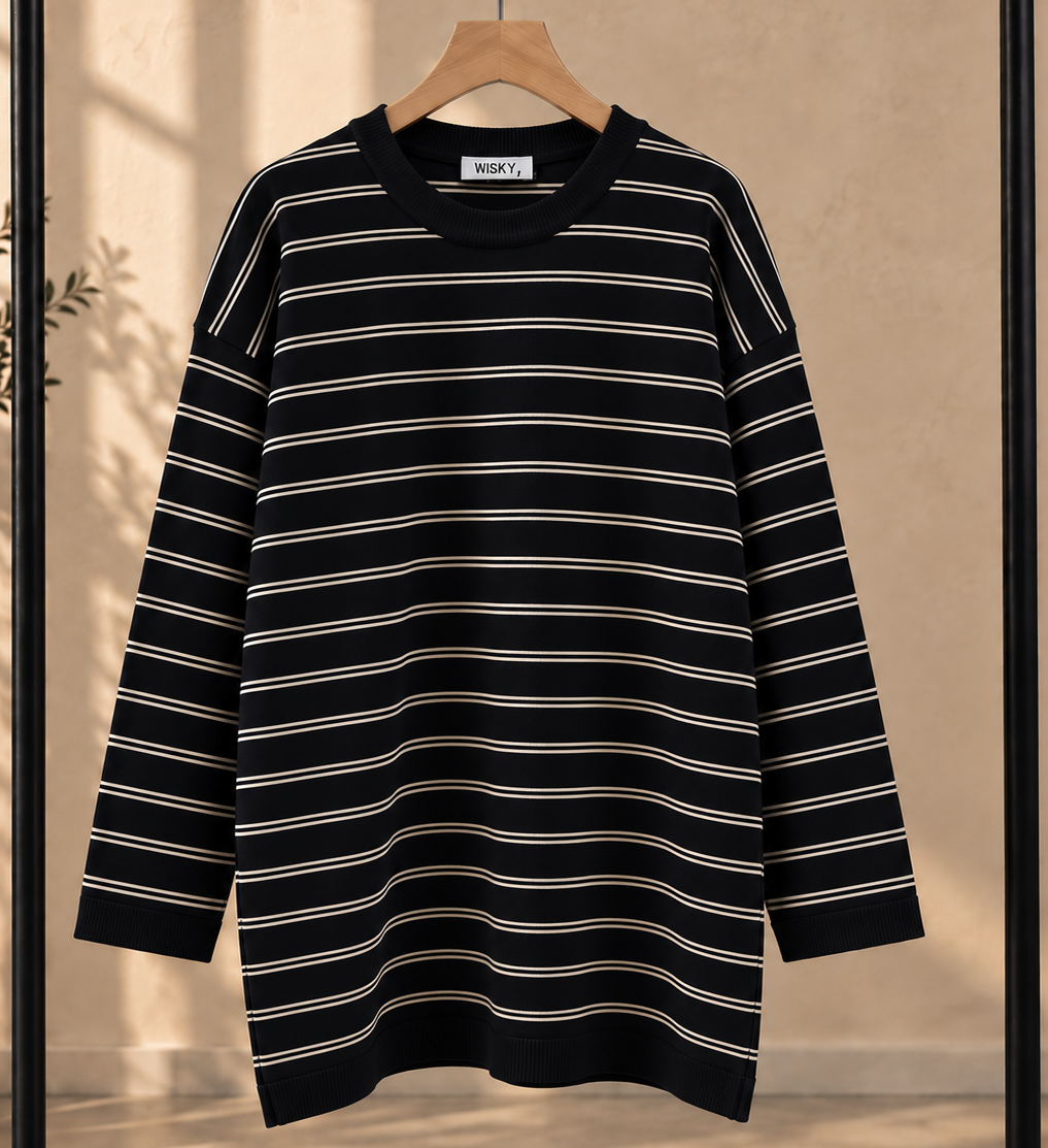 Longline Stripe Knit Top