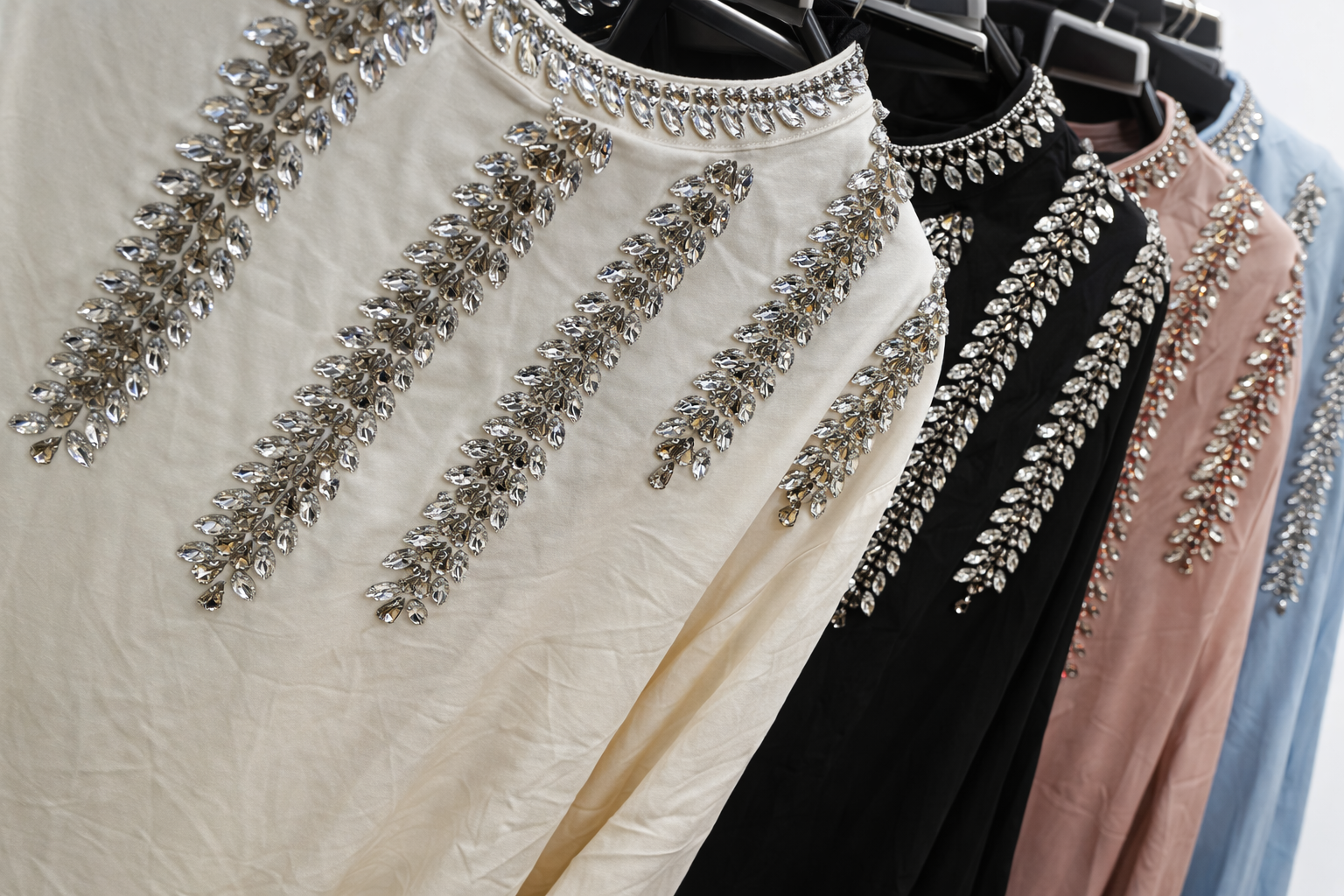 Luxe Rhinestone Neck Abaya