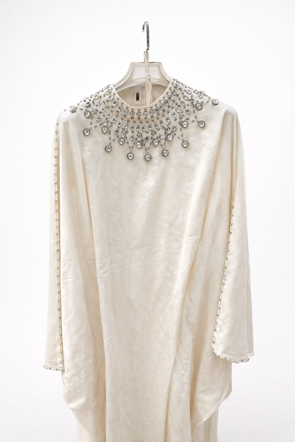 Crystal Drop Neckline Batwinged Abaya