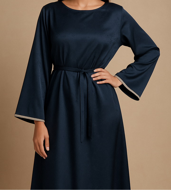 Satin Belted Maxi dress