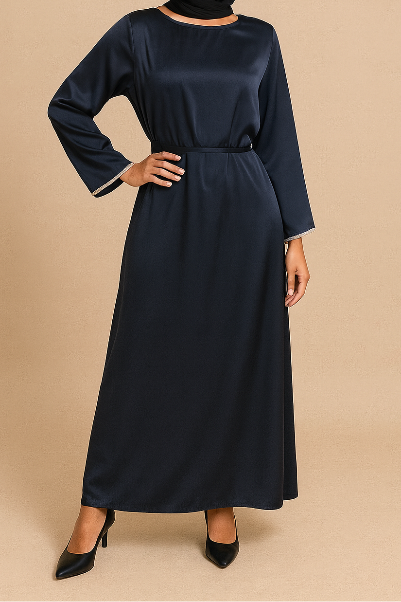 Satin Belted Maxi dress