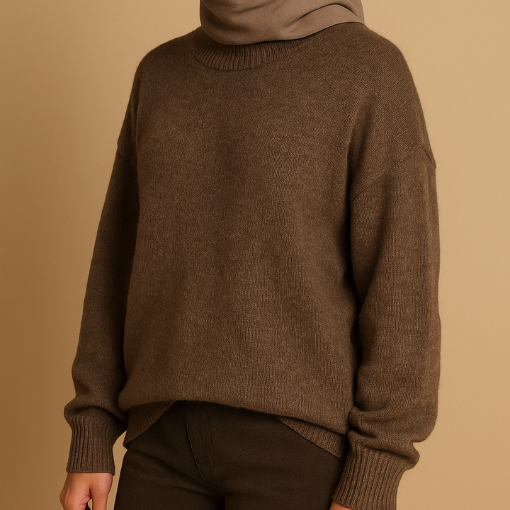 High neck knitted jumper
