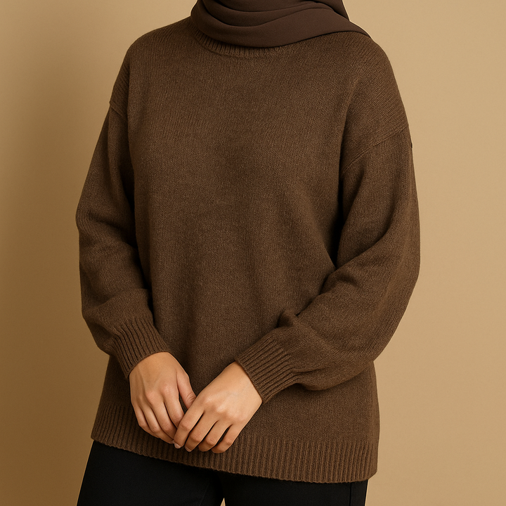 High neck knitted jumper