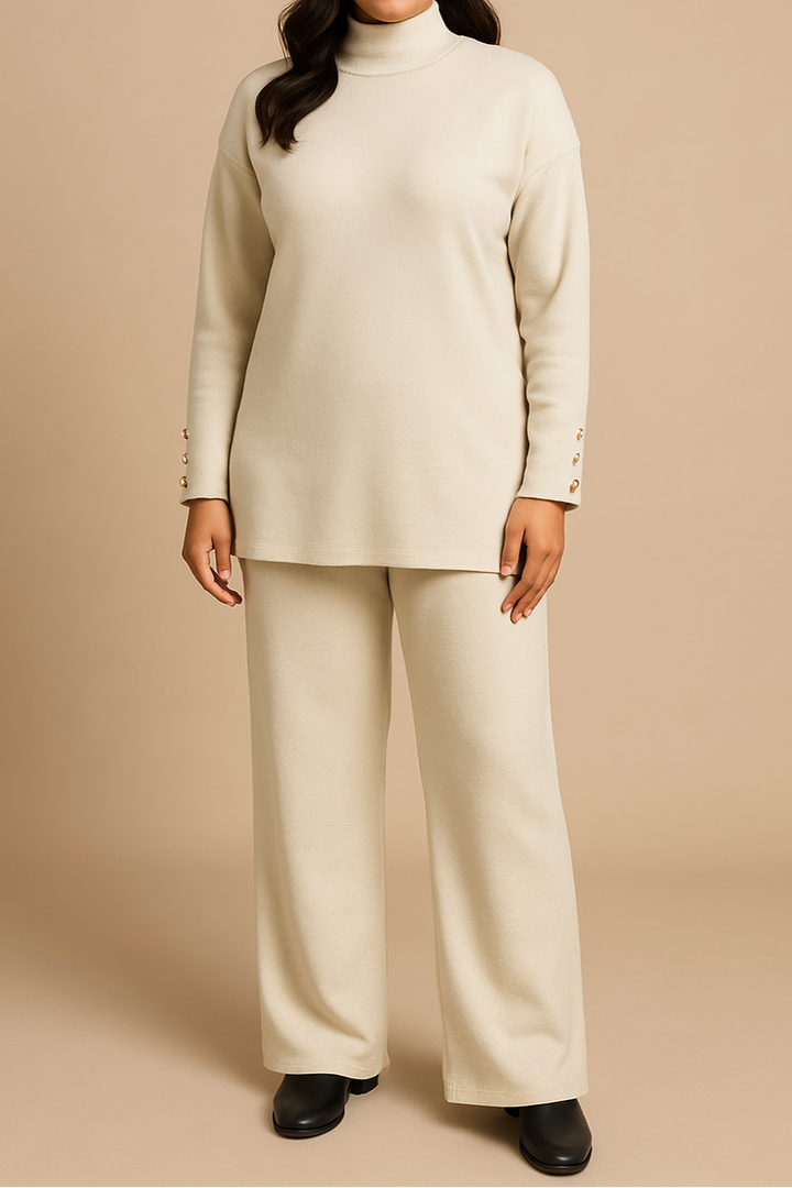 Gold buttons high neck Co-ord Set