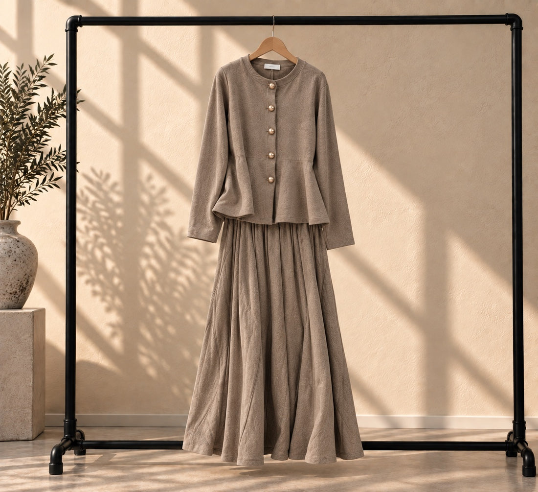 Panelled Knit Skirt Set