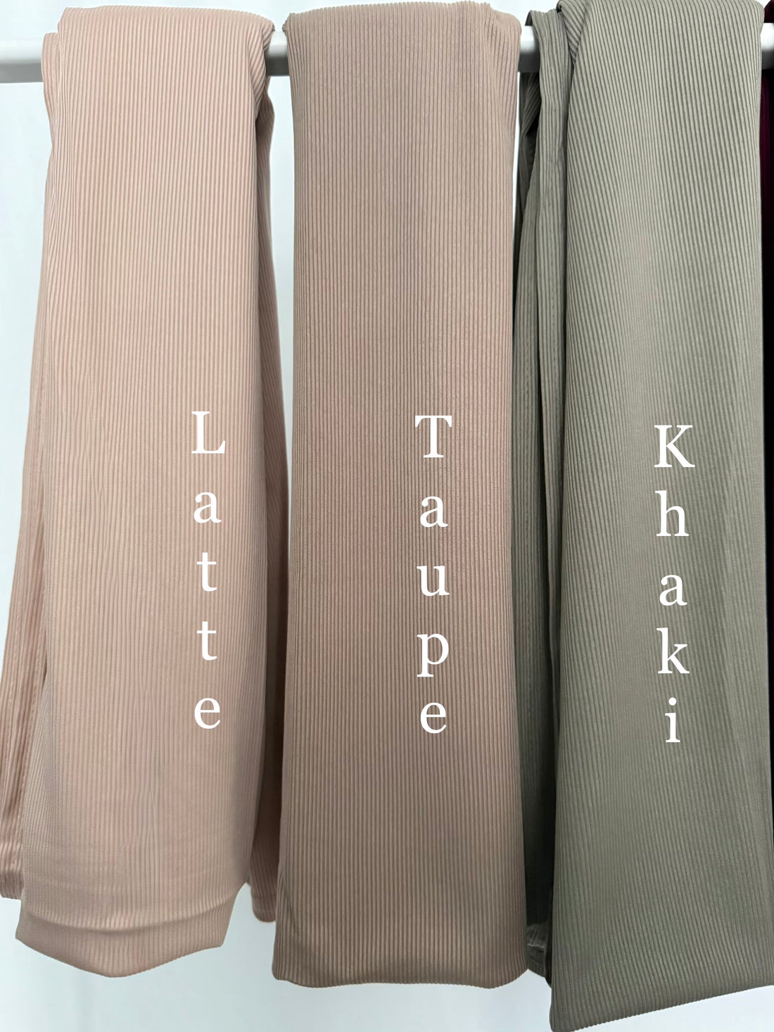 Bamboo ribbed jersey hijabs triple stitched stretchy