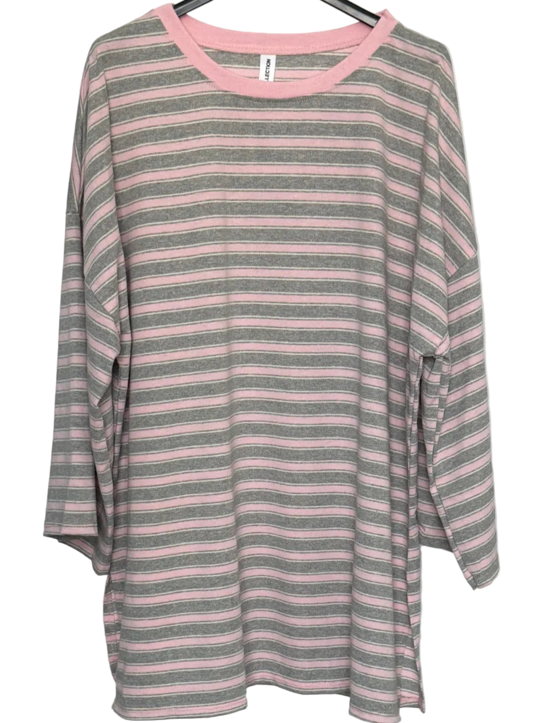 Striped oversized casual everyday cotton blend tshirt