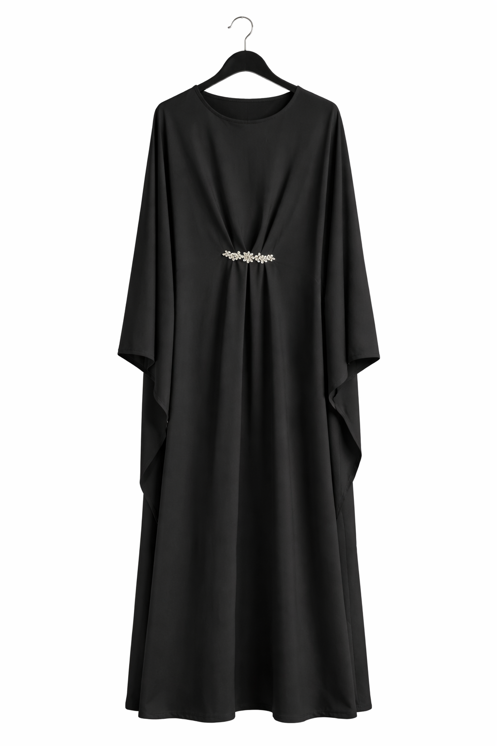 Simple embellished abaya kaftan with inner tie