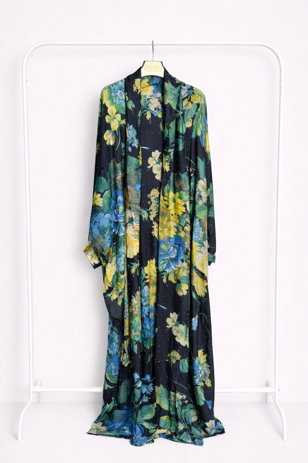 Printed Tie-Neck Embellished Kaftan