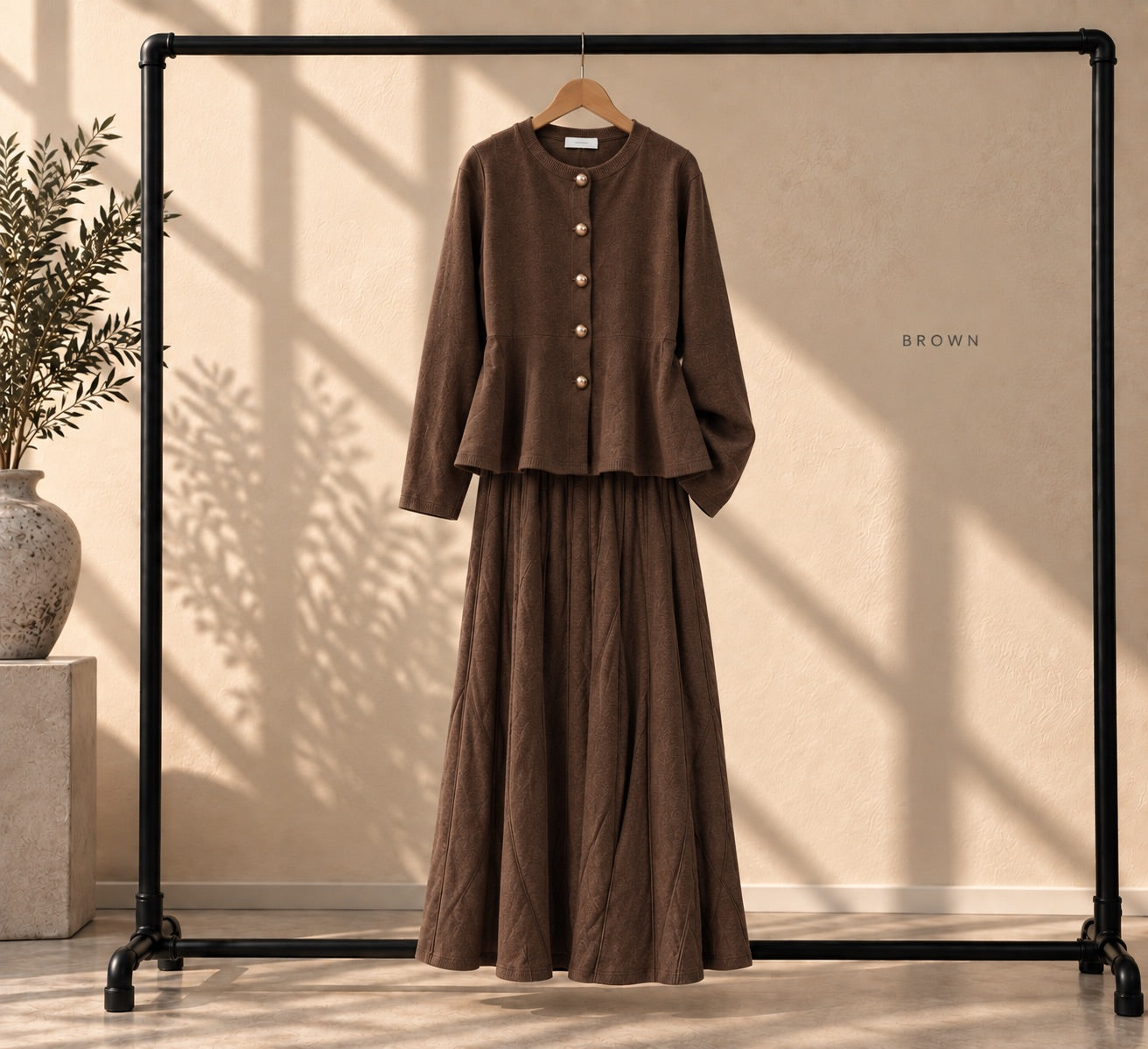 Panelled Knit Skirt Set