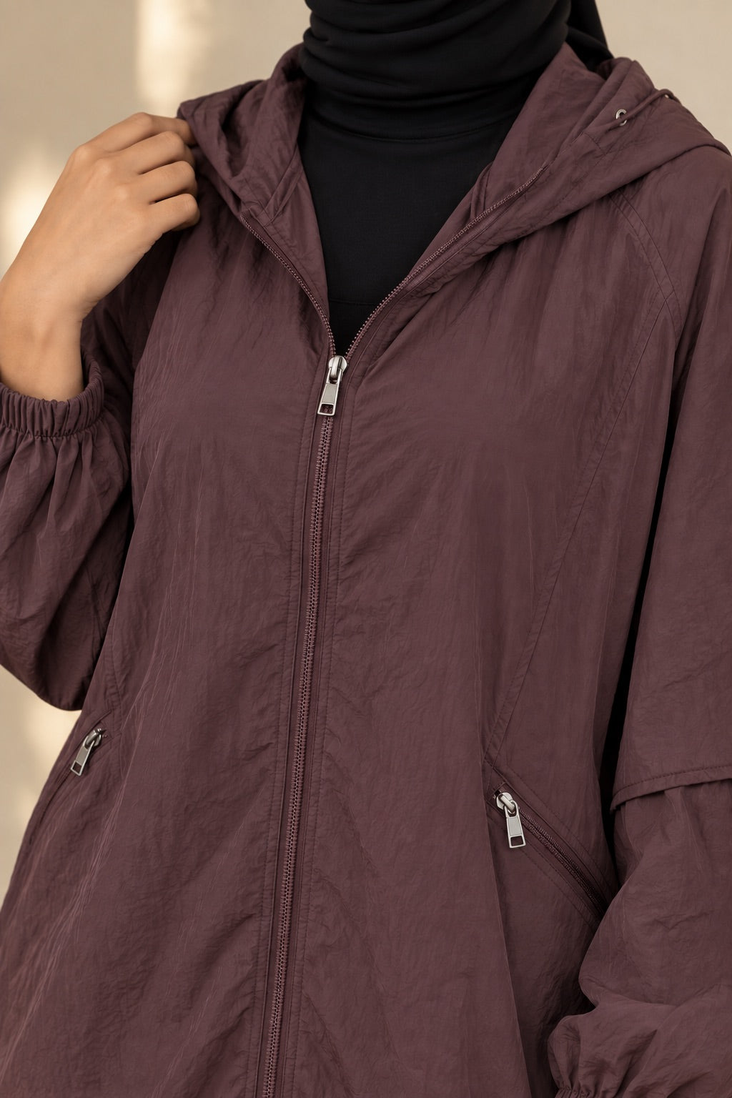 Hooded Nylon Casual lightweight Jacket