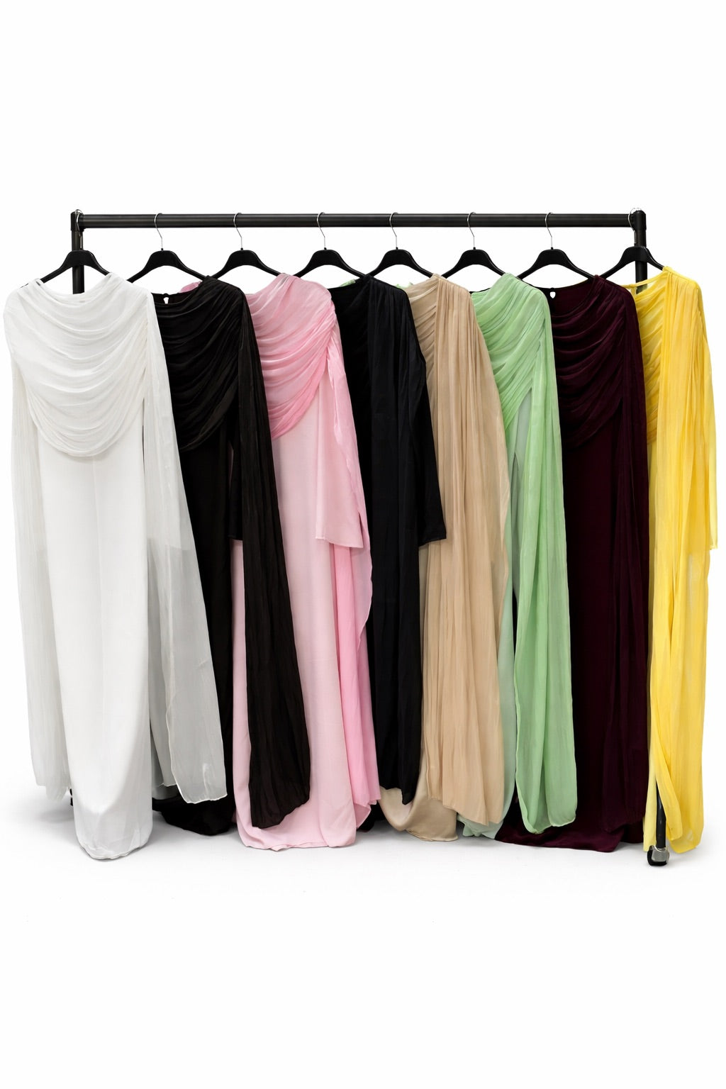 Elegant Draped Chiffon Cape Abaya