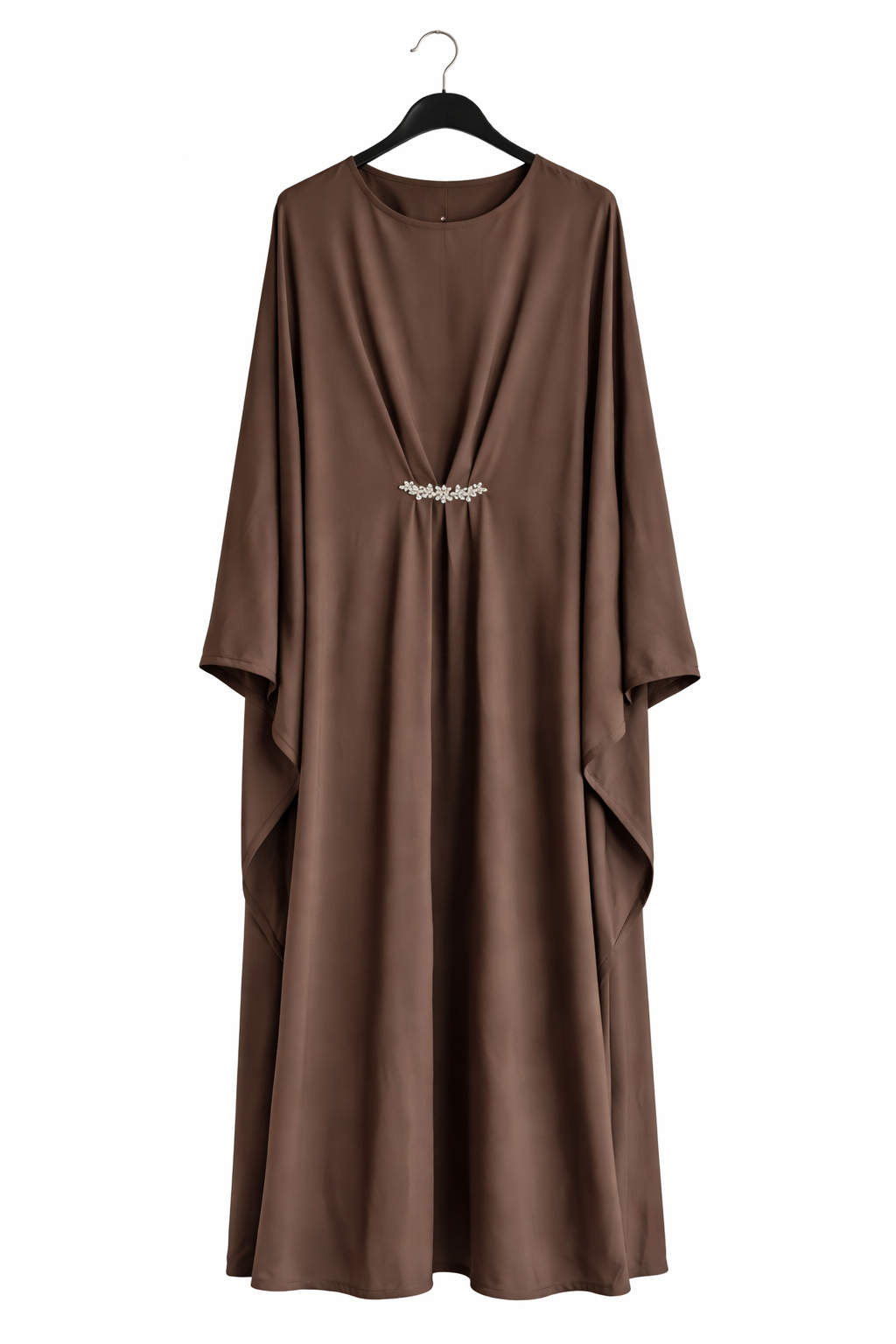 Simple embellished abaya kaftan with inner tie