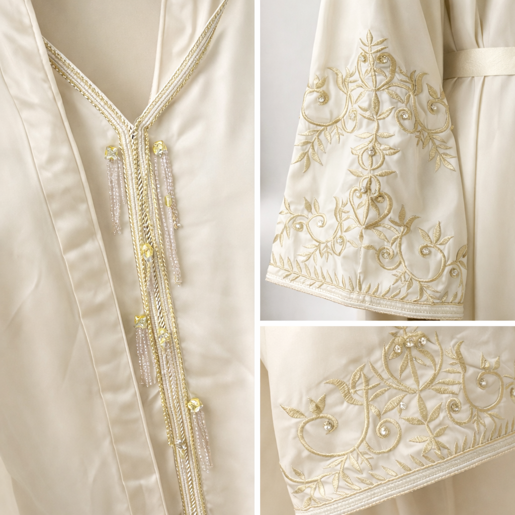 Elegant Swirl Detail Belted Abaya