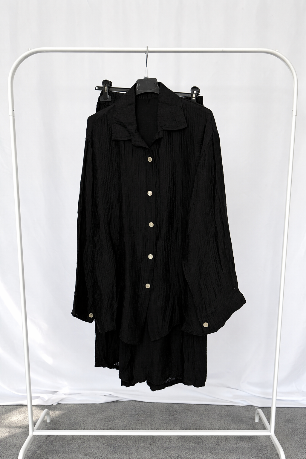 Cotton cheesecloth Modest two piece shirt set