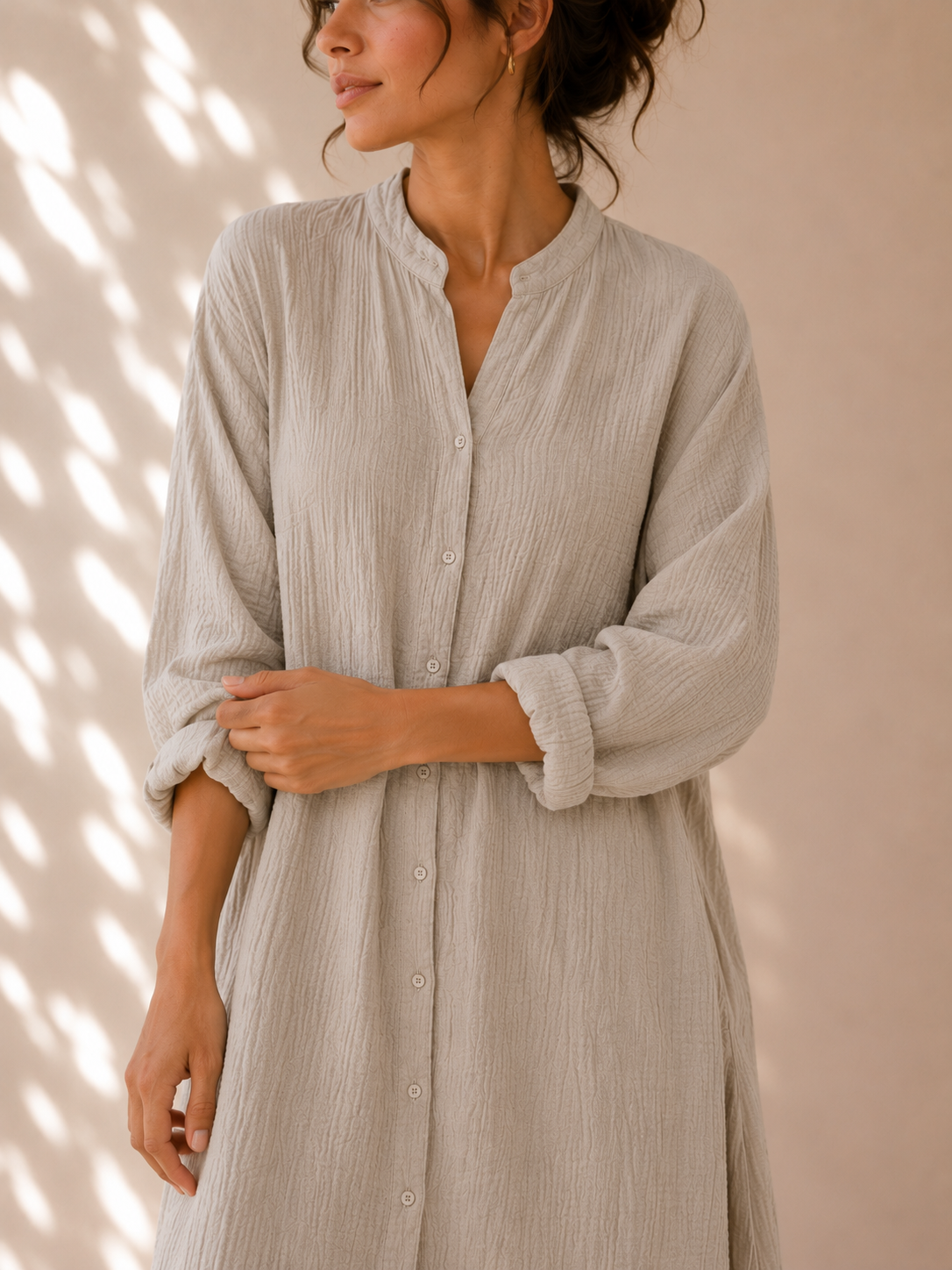 Longline cotton cheesecloth coord set