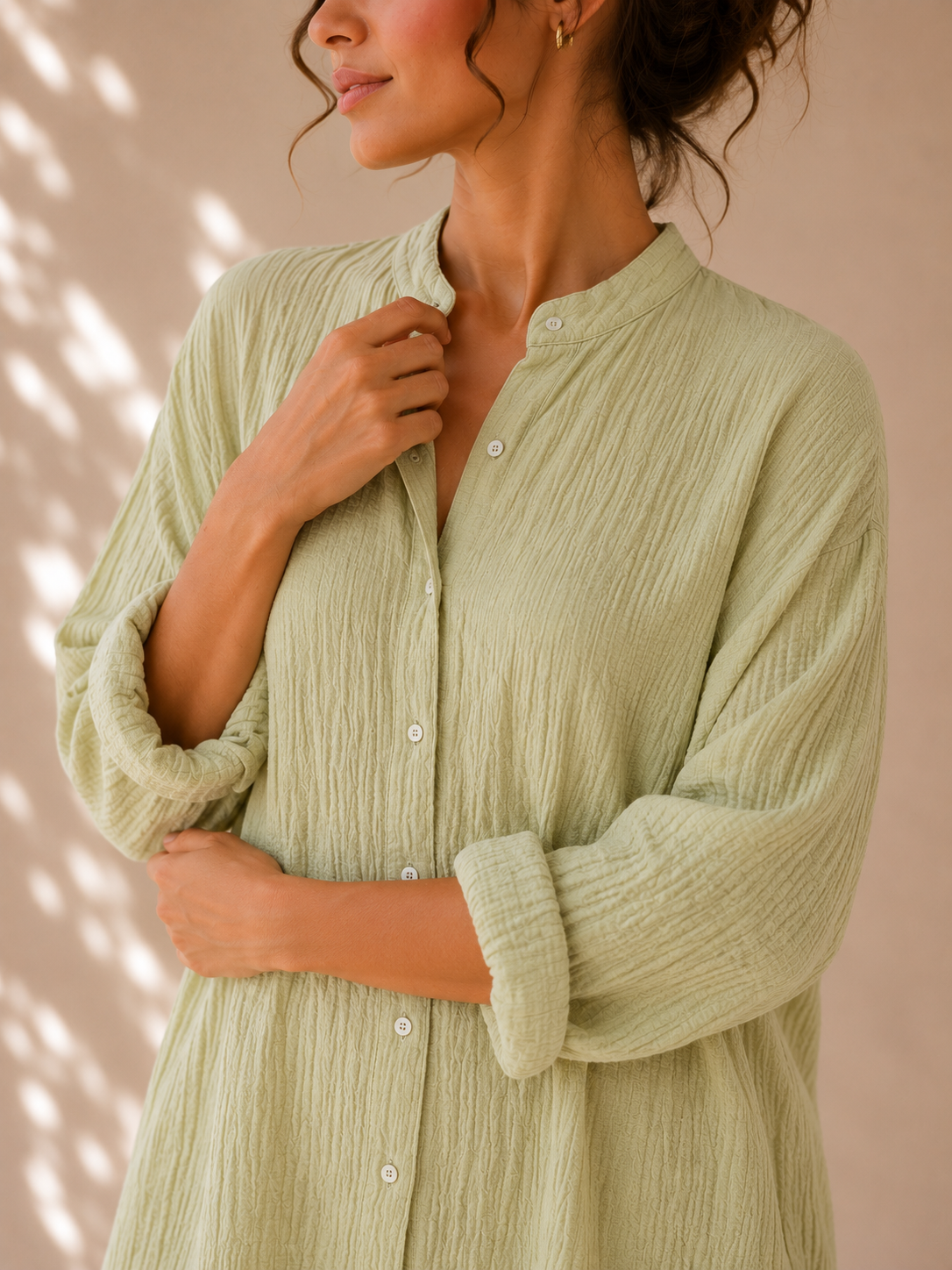 Longline cotton cheesecloth coord set