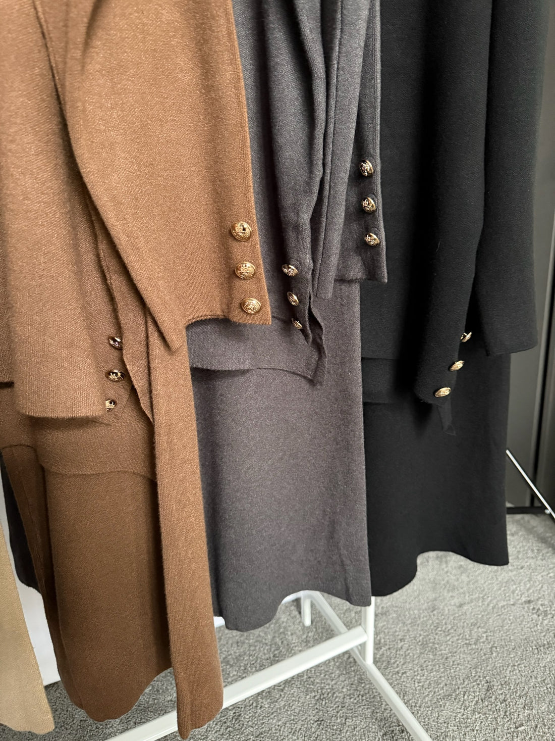 Gold buttons high neck Co-ord Set