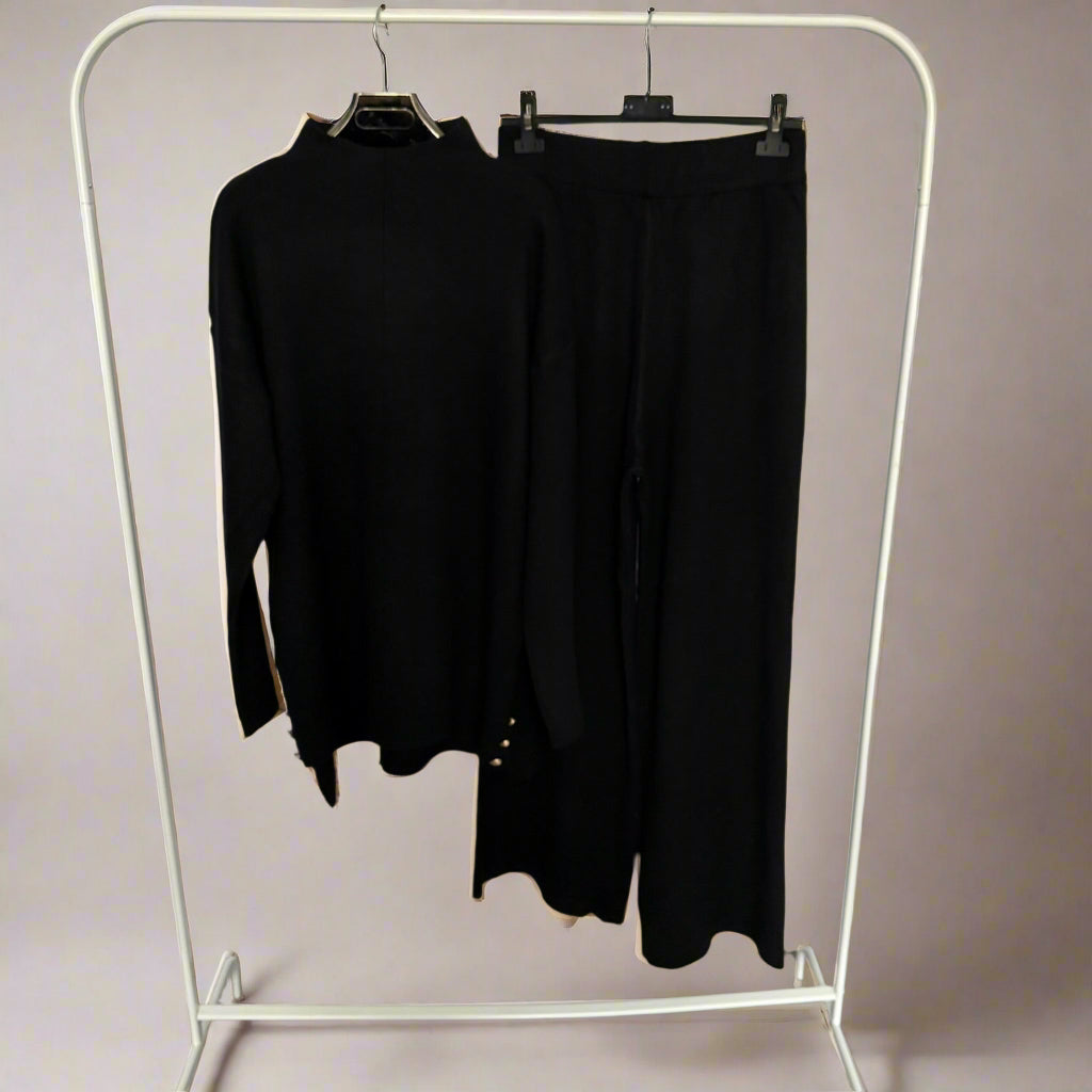 Gold buttons high neck Co-ord Set