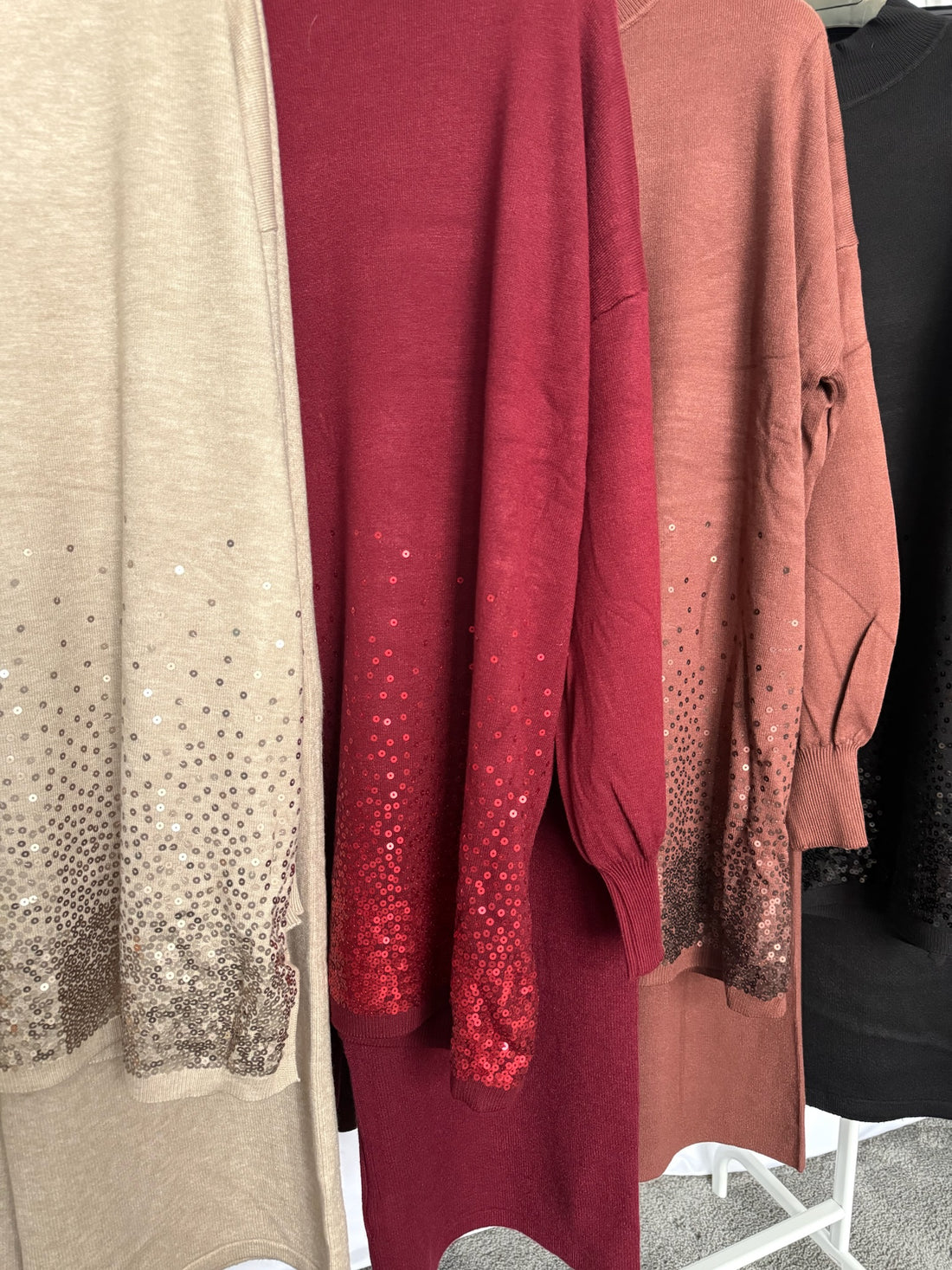 Ombre Sequin Hem Jumper Set