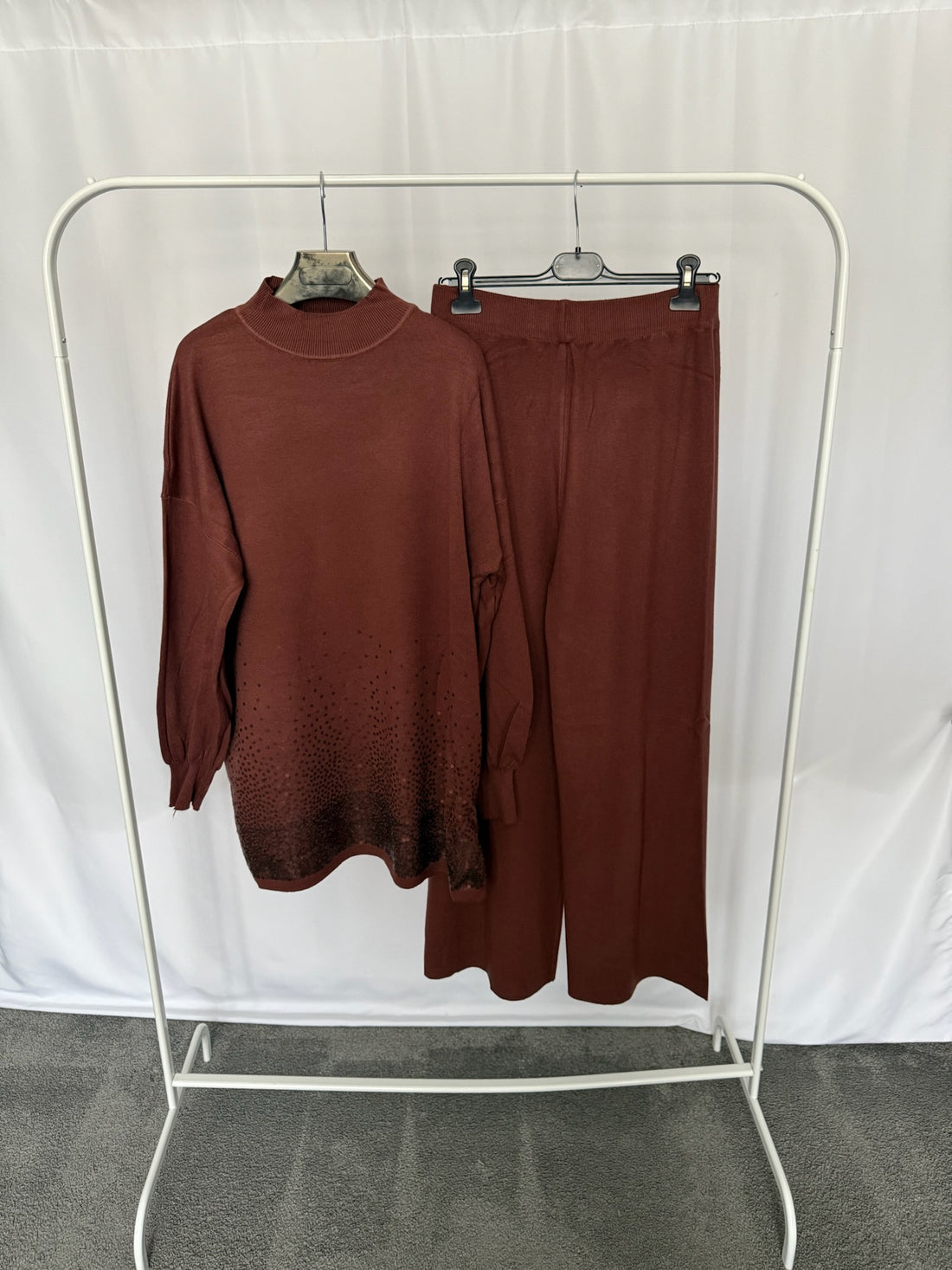 Ombre Sequin Hem Jumper Set