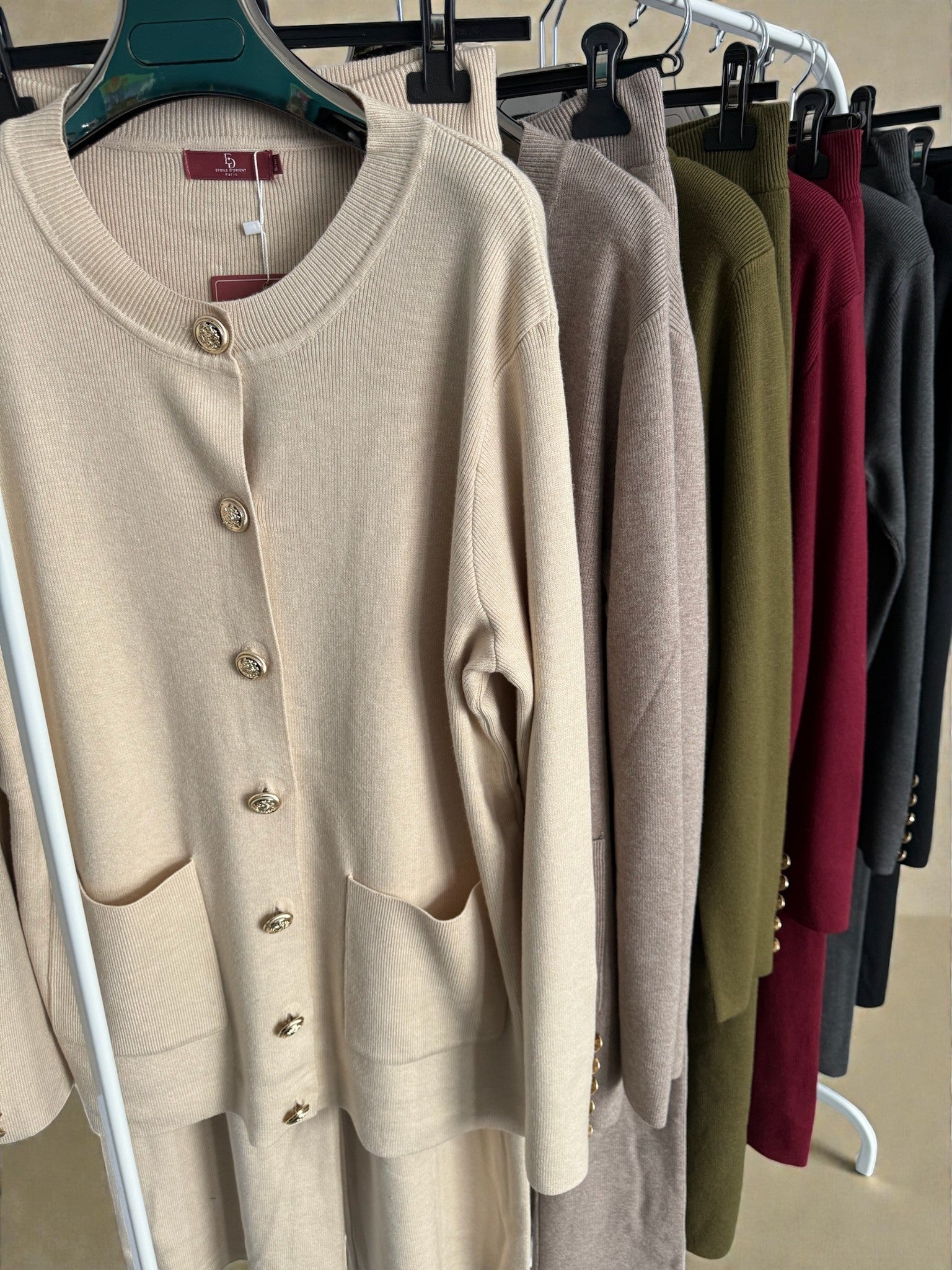 Premium Ribbed Button down Cardigan set