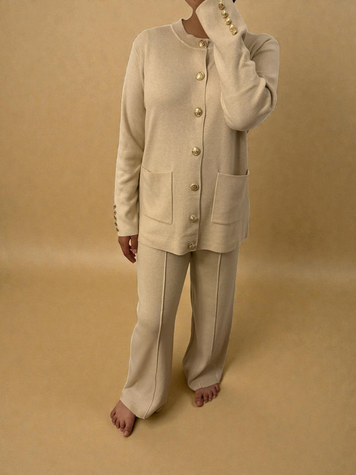 Premium Ribbed Button down Cardigan set