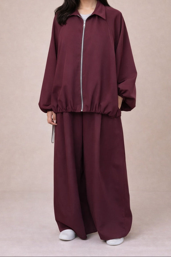 Zip Up Collar Detail Co-Ord Set