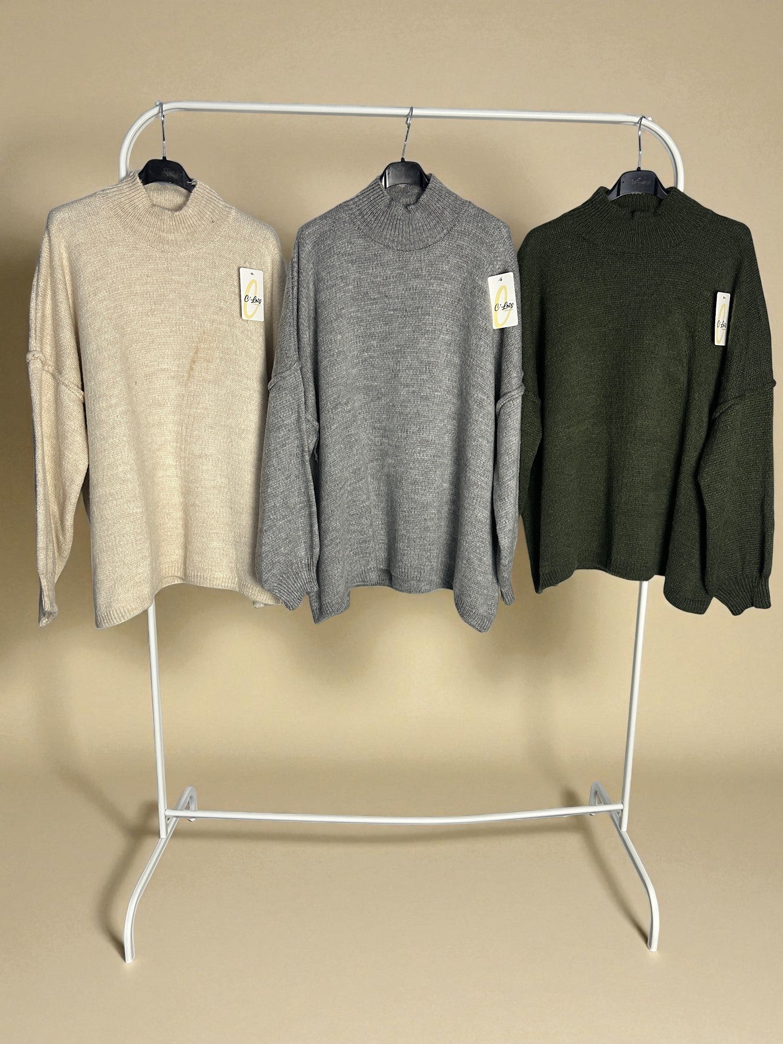 High neck knitted jumper