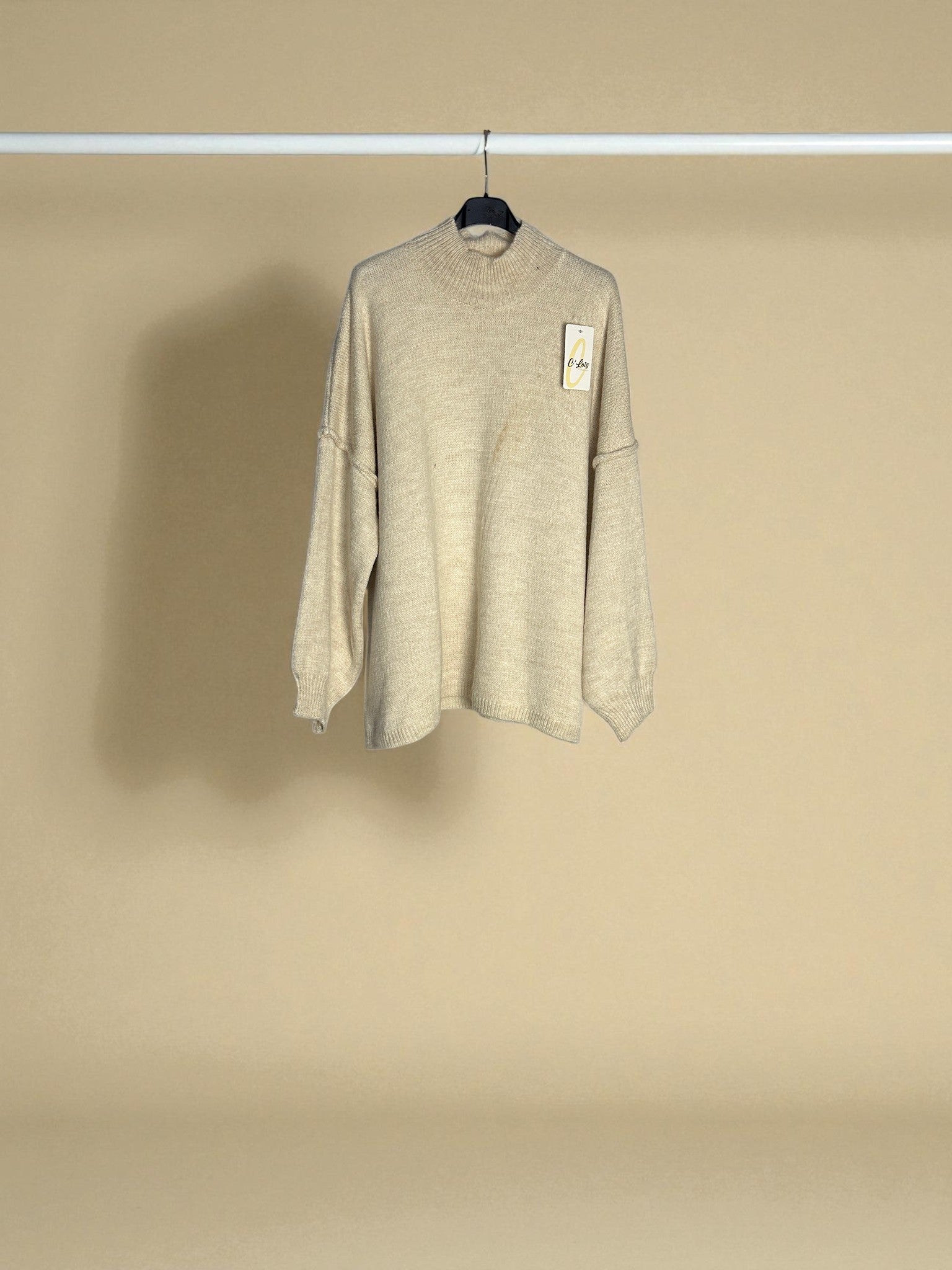 High neck knitted jumper