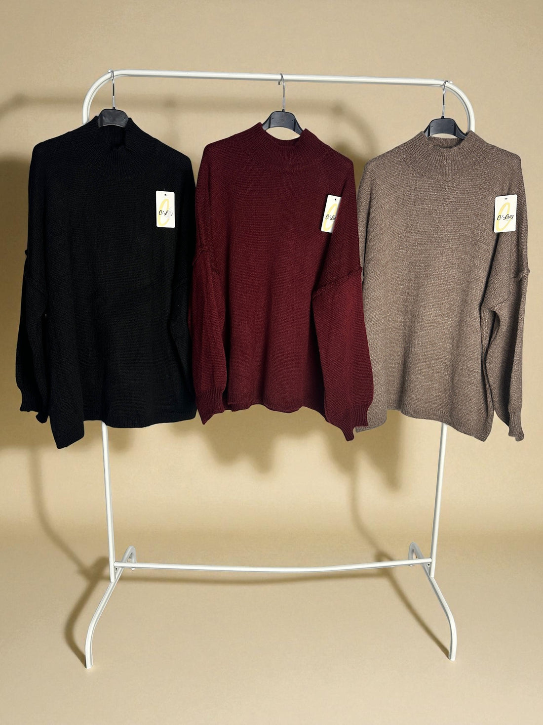 High neck knitted jumper