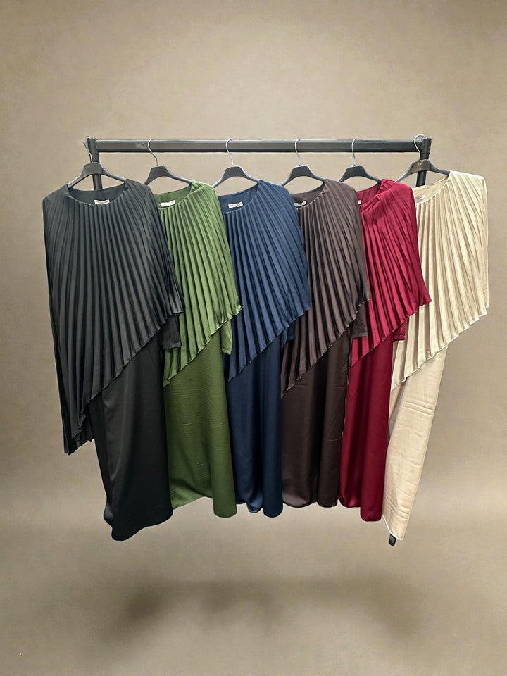 Pleated layer maxi dress