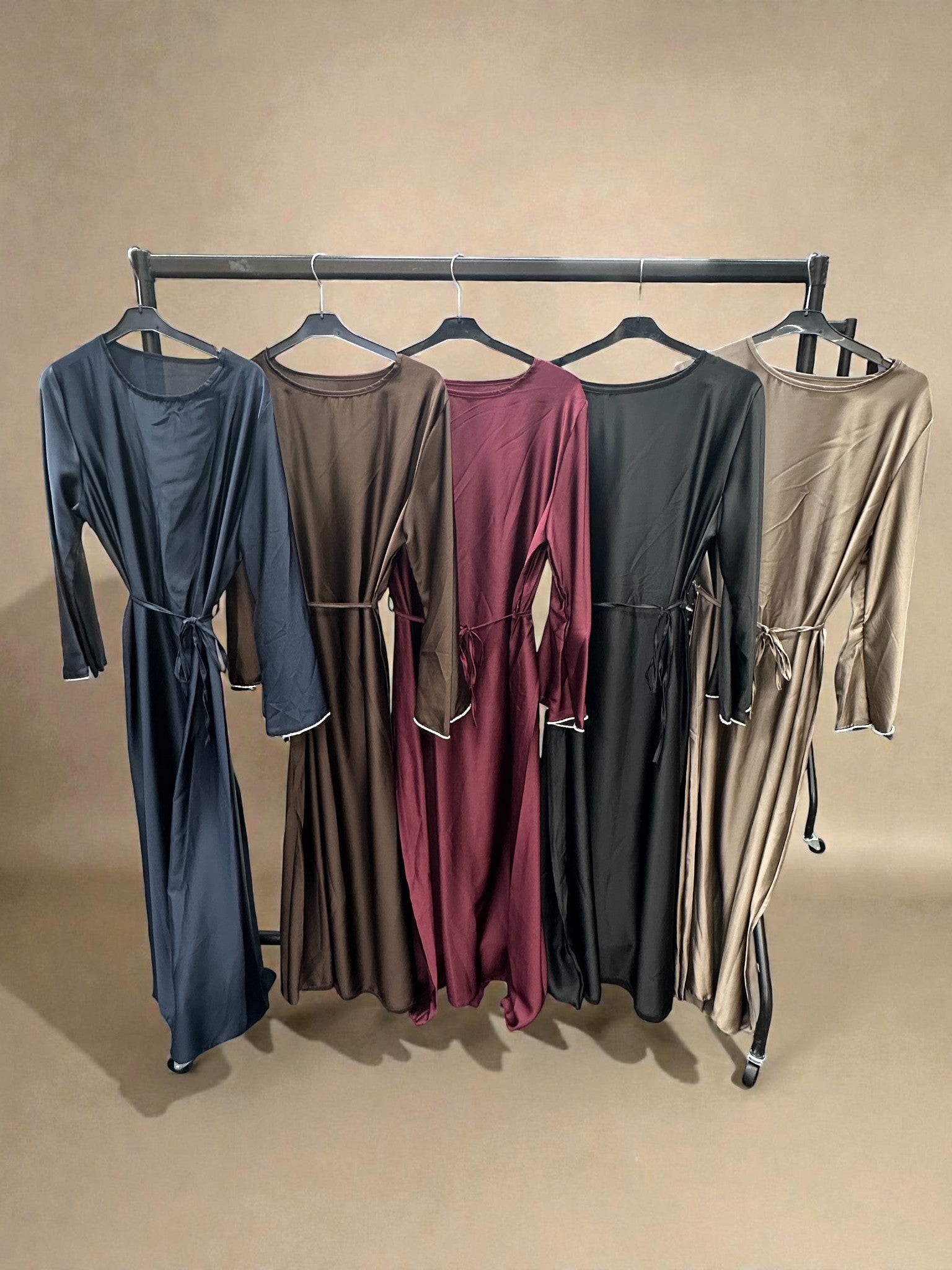 Satin Belted Maxi dress