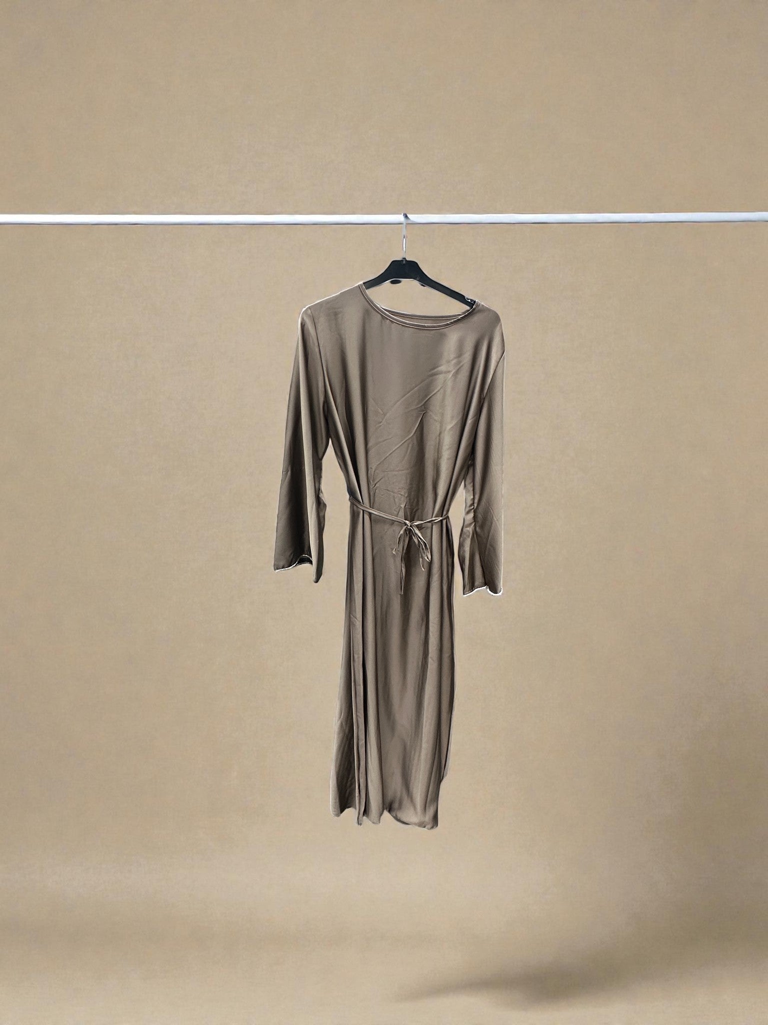 Satin Belted Maxi dress