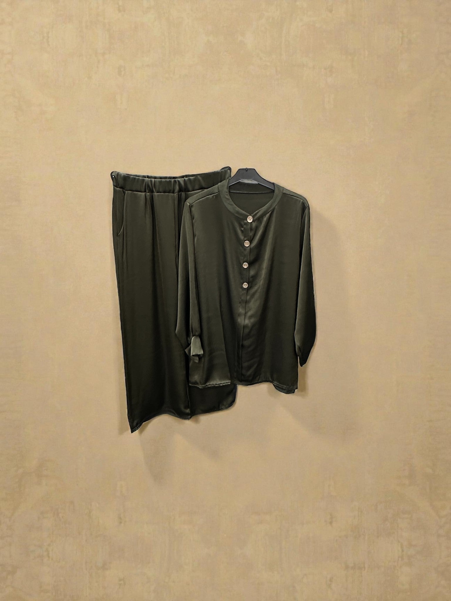 Satin Buttoned Co-ord Set