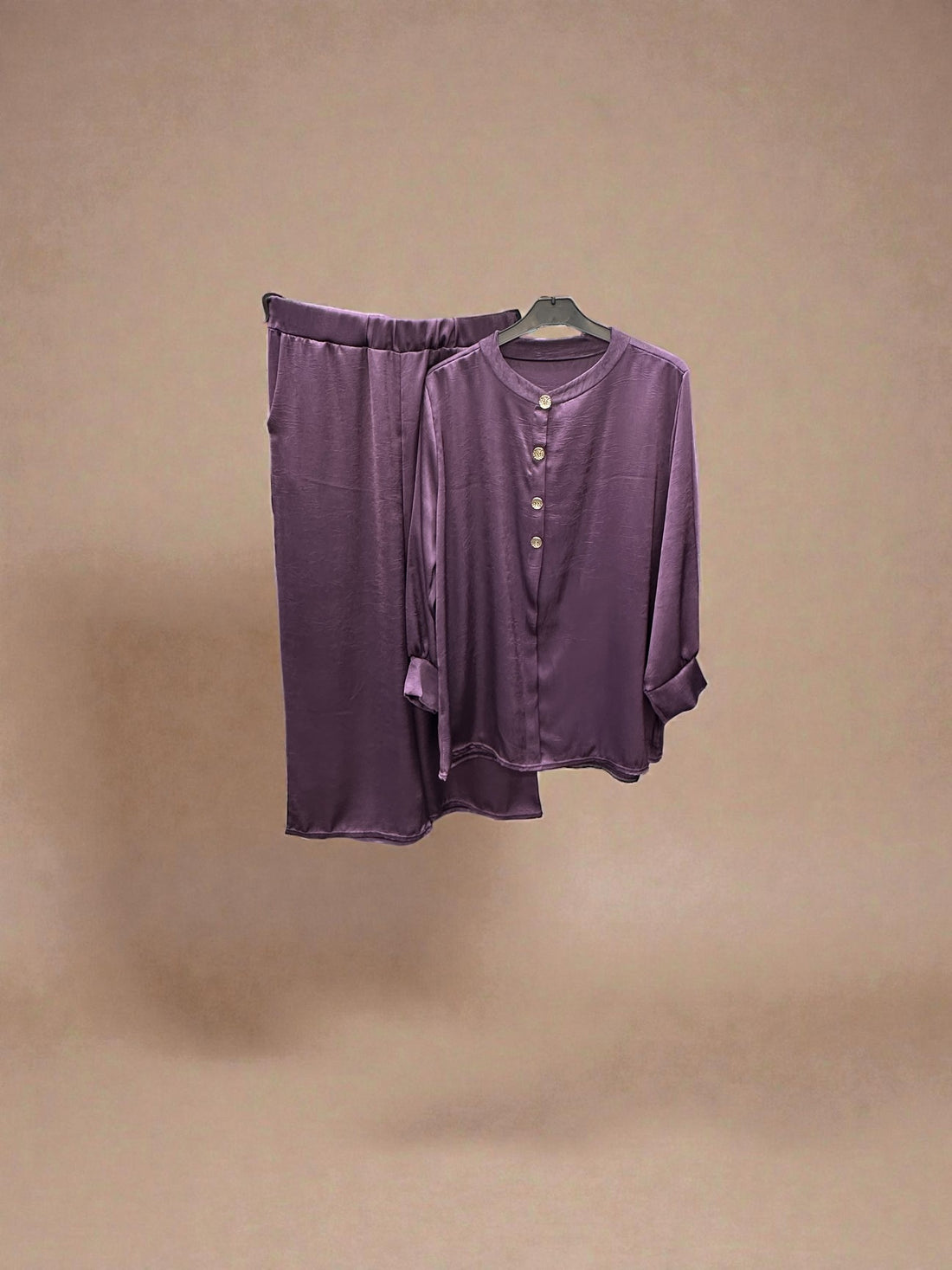 Satin Buttoned Co-ord Set