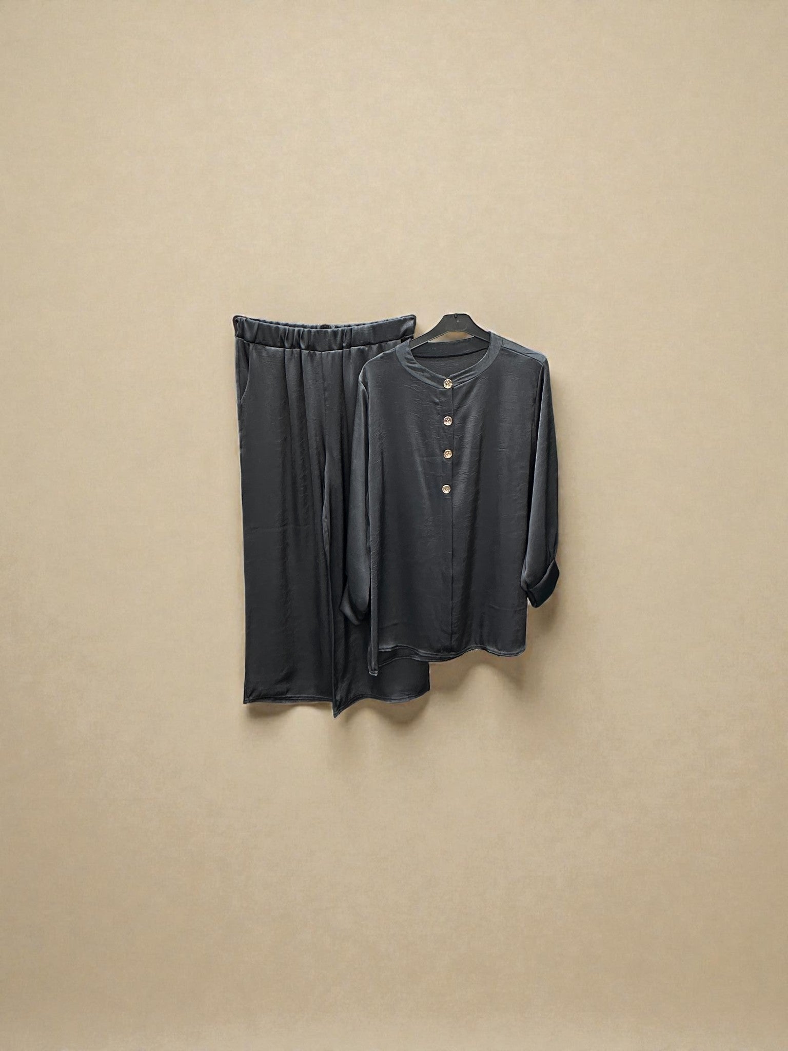 Satin Buttoned Co-ord Set