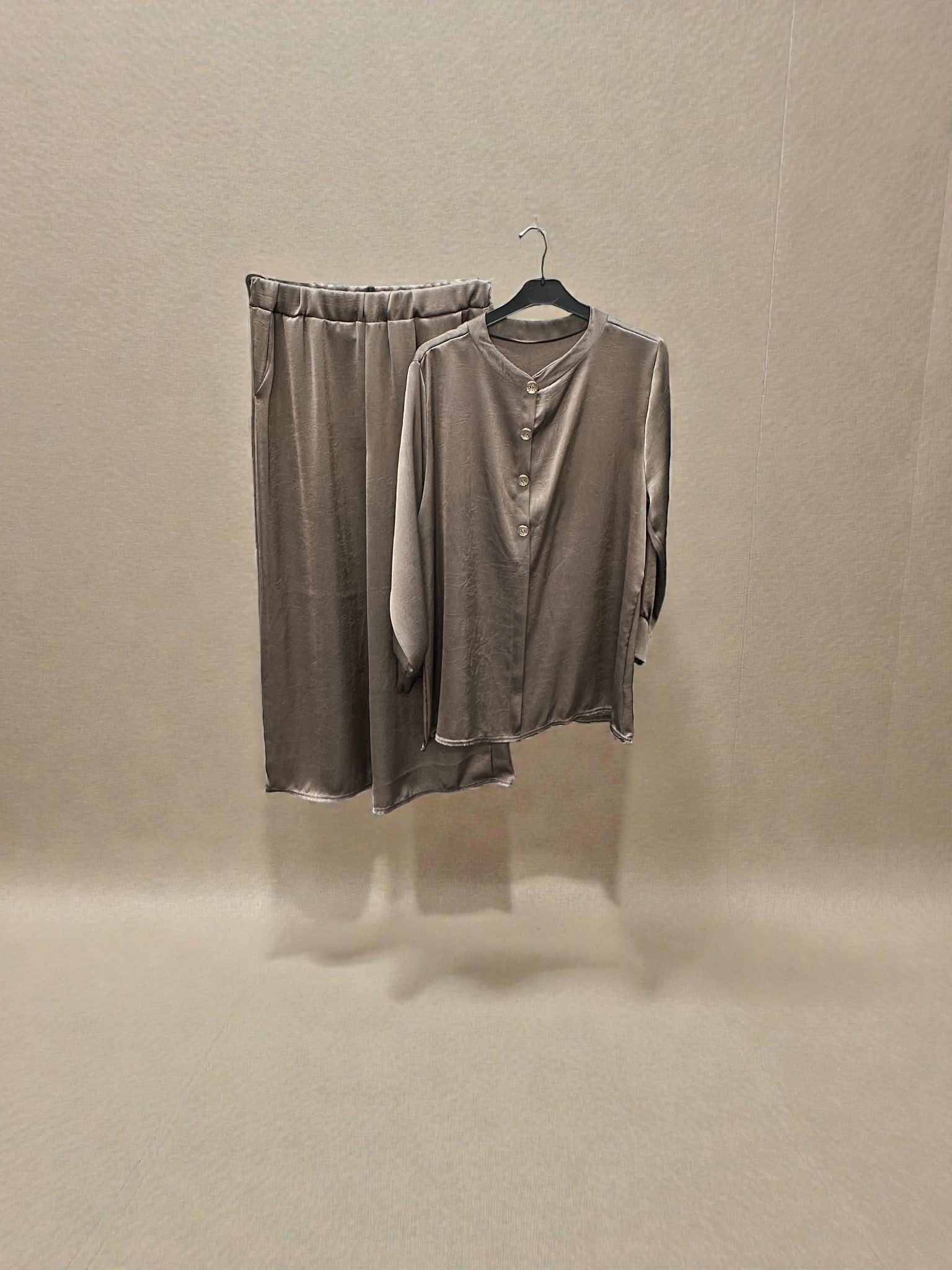 Satin Buttoned Co-ord Set