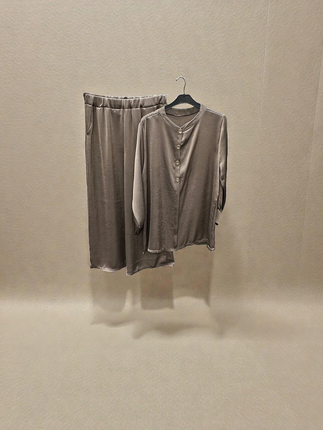 Satin Buttoned Co-ord Set