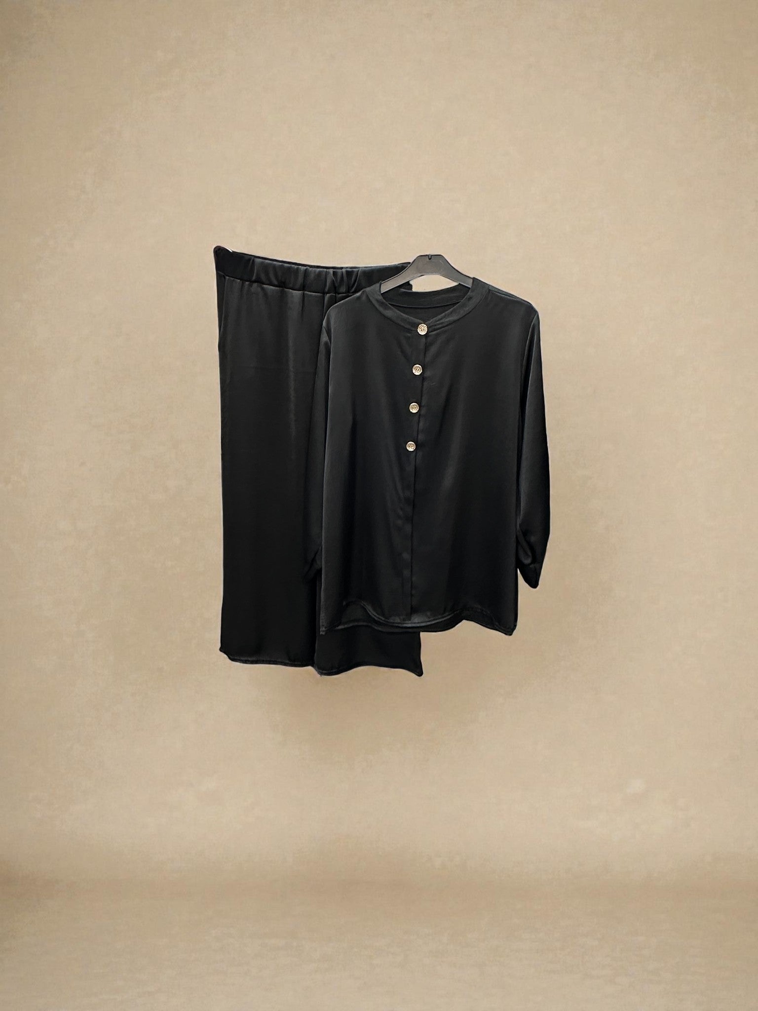 Satin Buttoned Co-ord Set