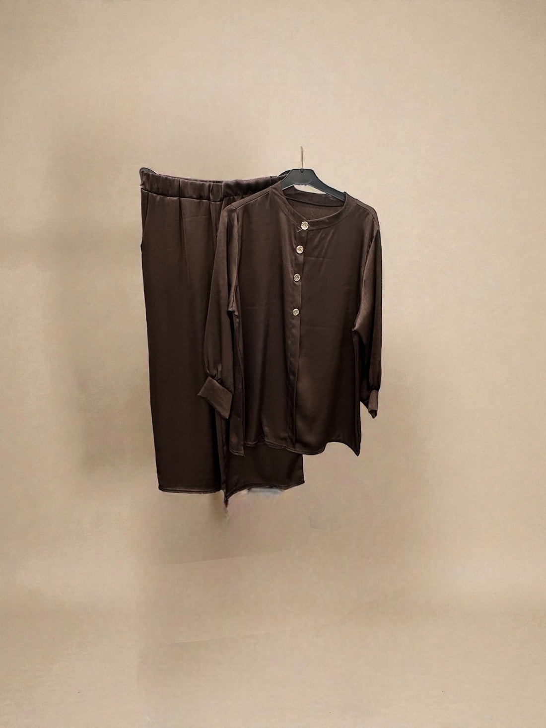 Satin Buttoned Co-ord Set