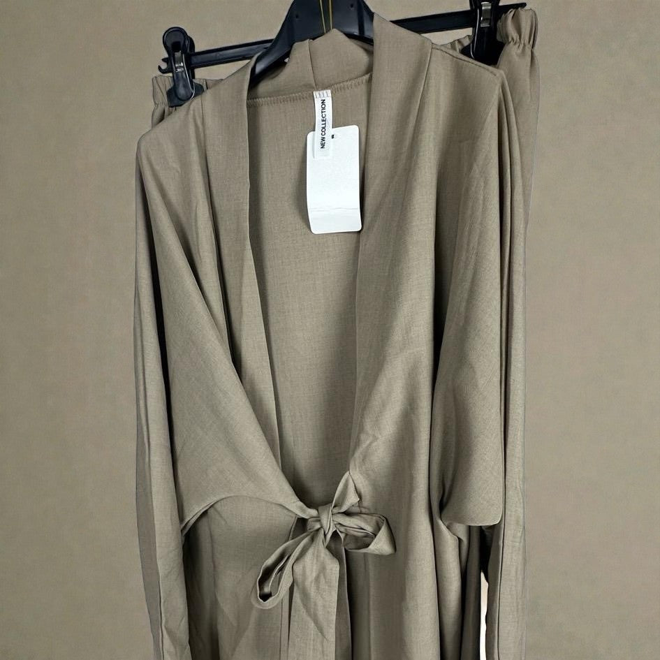 Plain Wrap over Co-ord Set