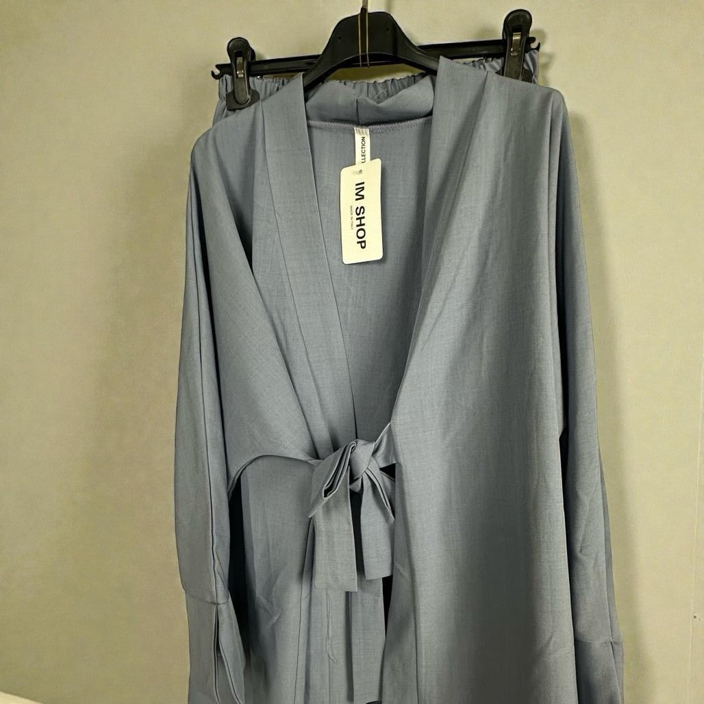 Plain Wrap over Co-ord Set