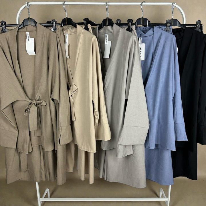 Plain Wrap over Co-ord Set