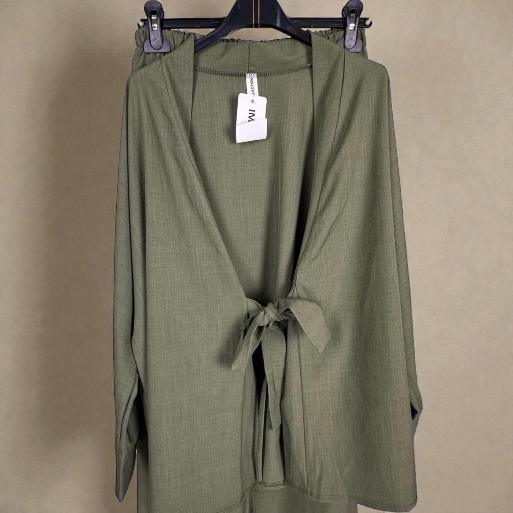 Plain Wrap over Co-ord Set