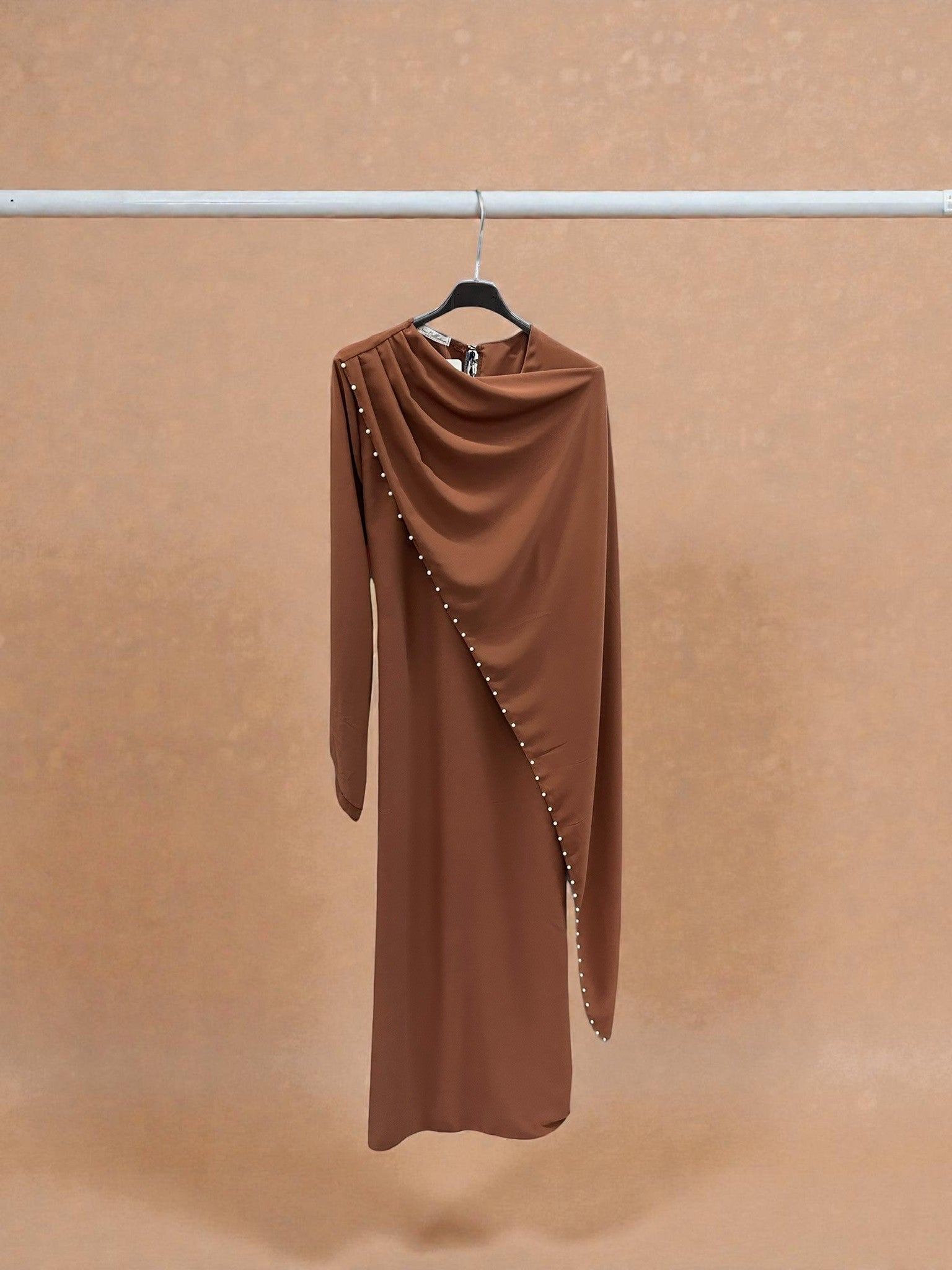 Pearl layered satin style maxi dress