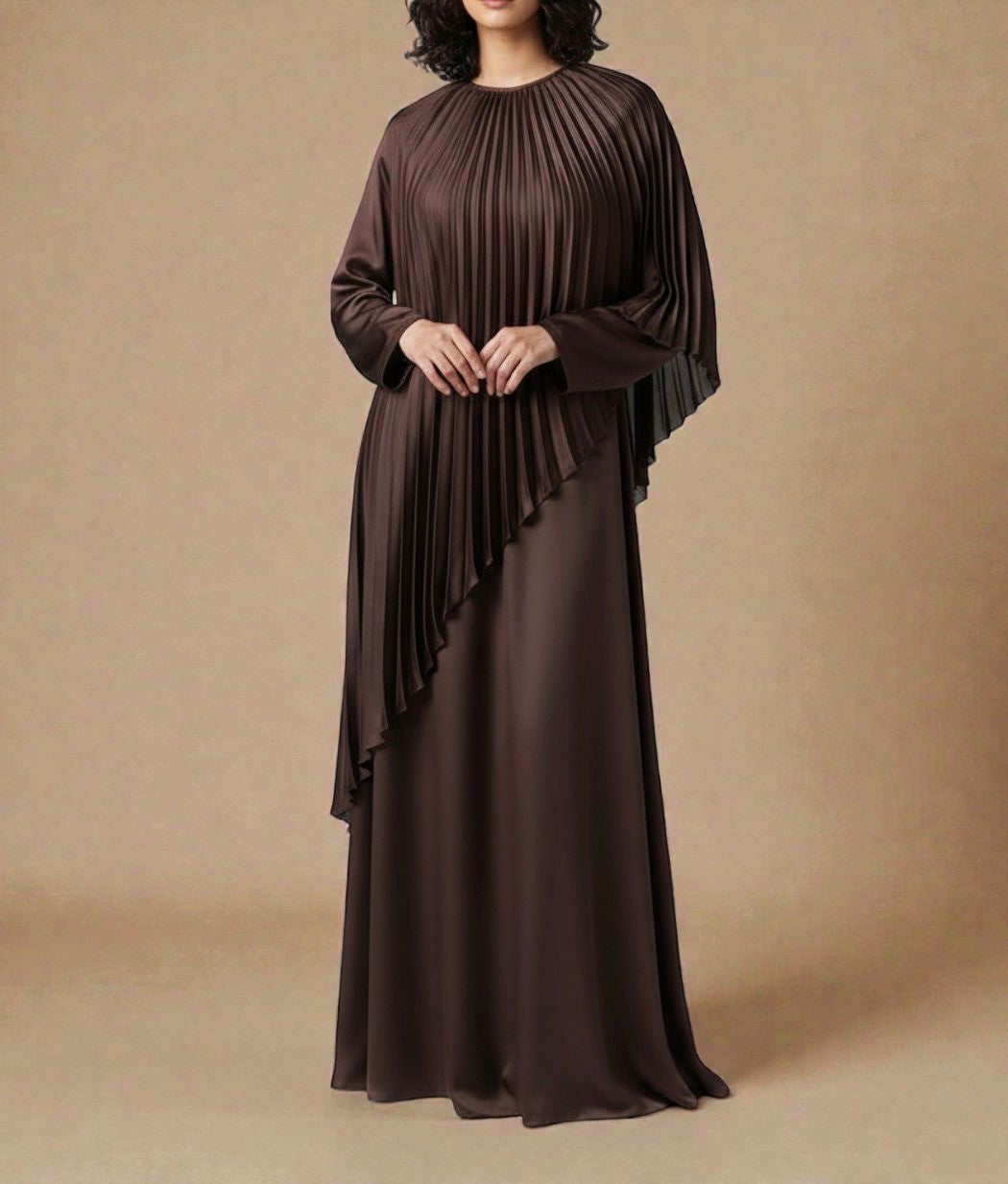 Pleated layer maxi dress