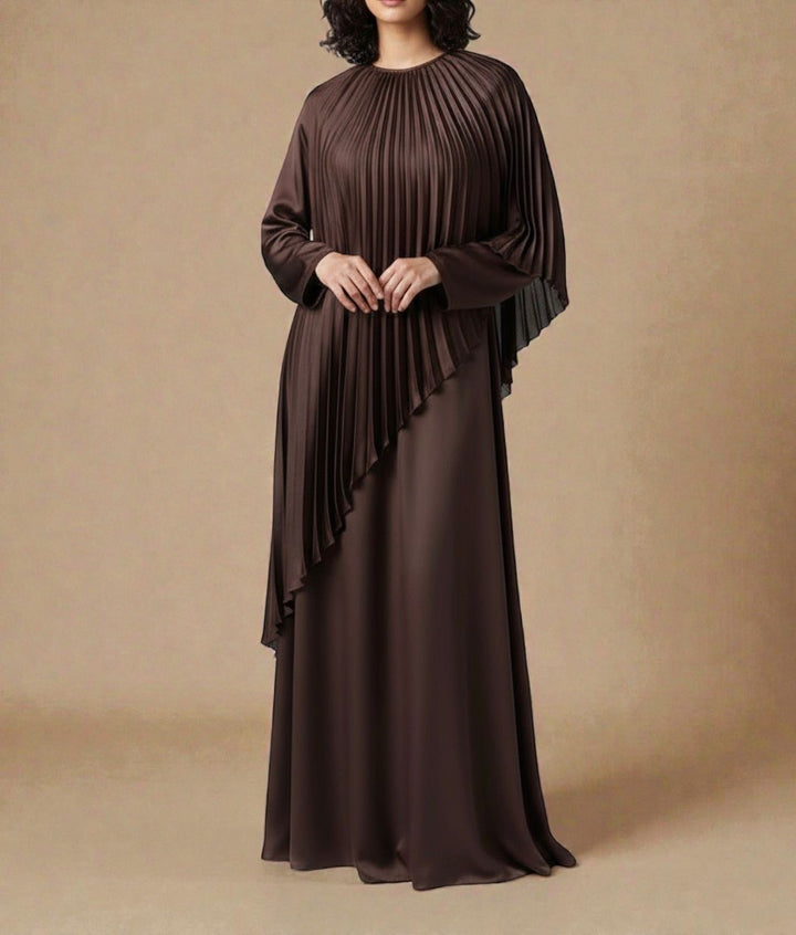 Pleated layer maxi dress